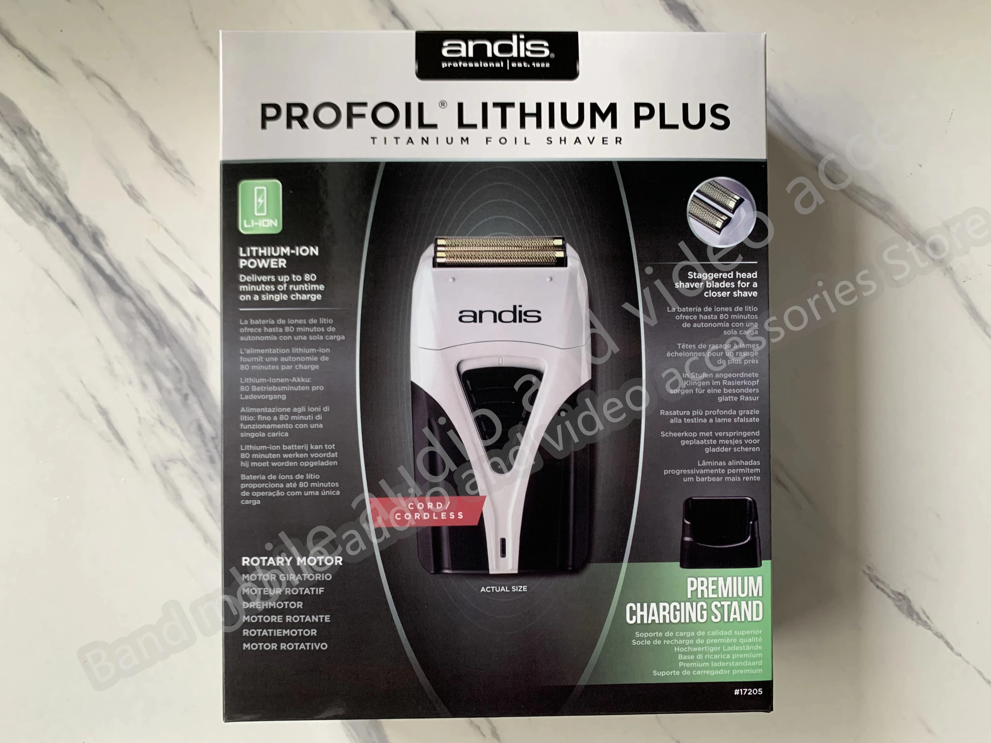Фото Бритва из титановой фольги ANDIS Lithium Plus 17200/17225 с турбонаддувом, беспроводная оригинальная Мужская машинка для стрижки волос, поставка №4