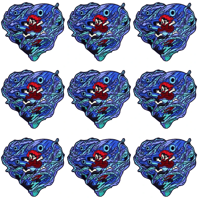 

10 шт./лот аниме патчи с вышивкой для одежды мультяшная вышивка патчи с утюгом на одежду Крючки Петли наклейки