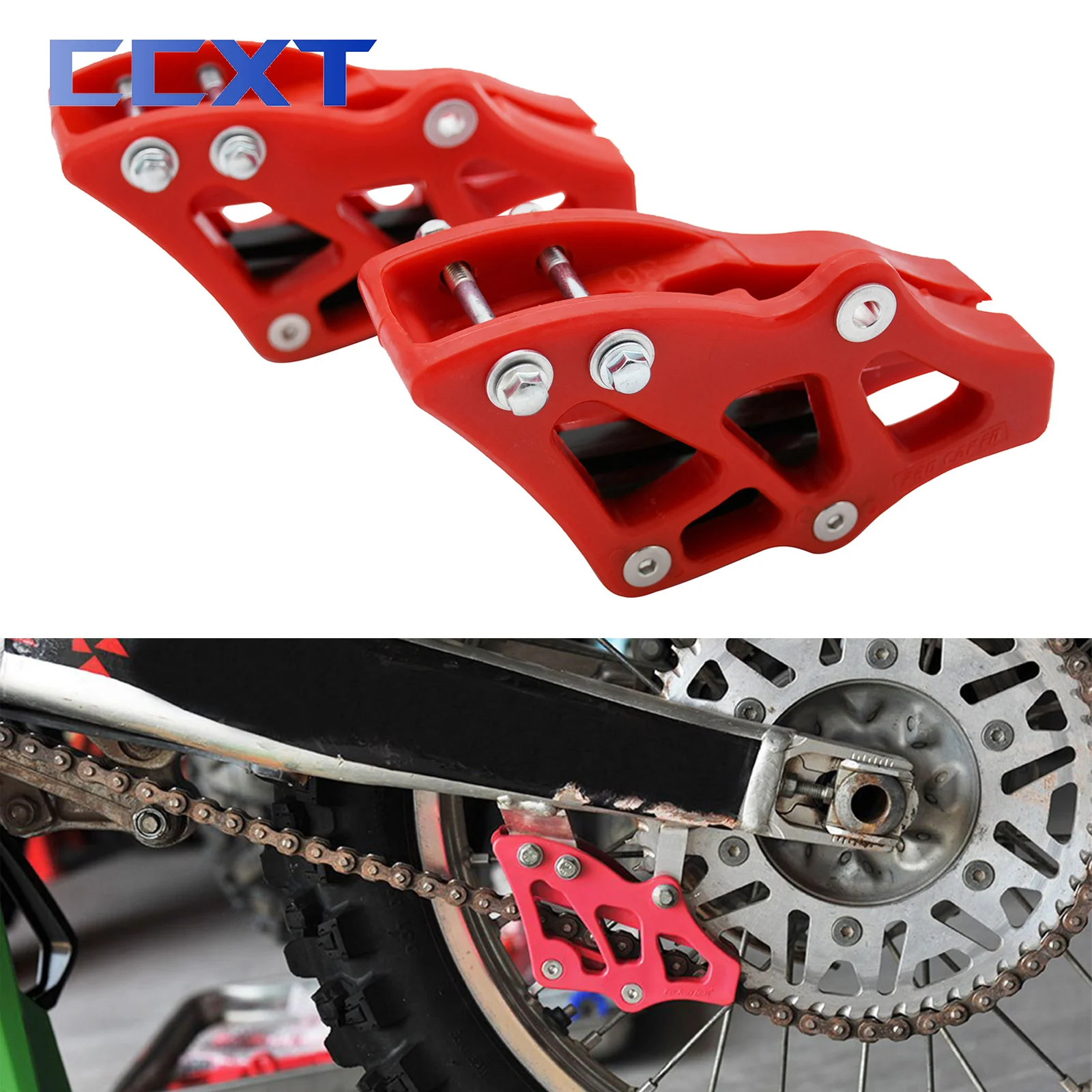 

Motorcycle Red Plastic Chain Guide For Honda CRF250R CRF450R CRF250X CRF450X CRF 250R 450R 250X 450X CR125R CR250R Universal