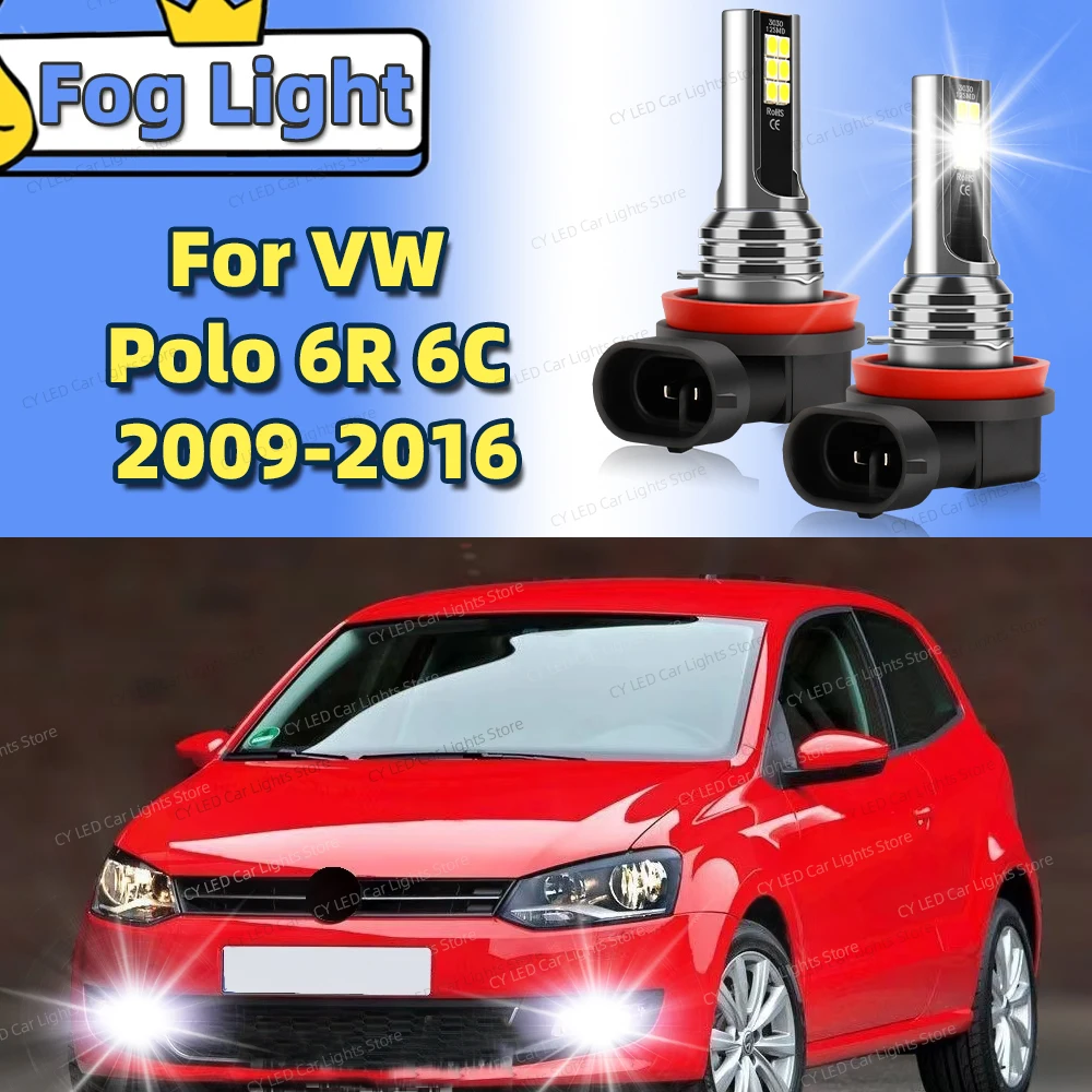 2 шт. светодиодные передние противотуманные фары автомобиля для VW Polo 6R 6C 2009 2010 2011