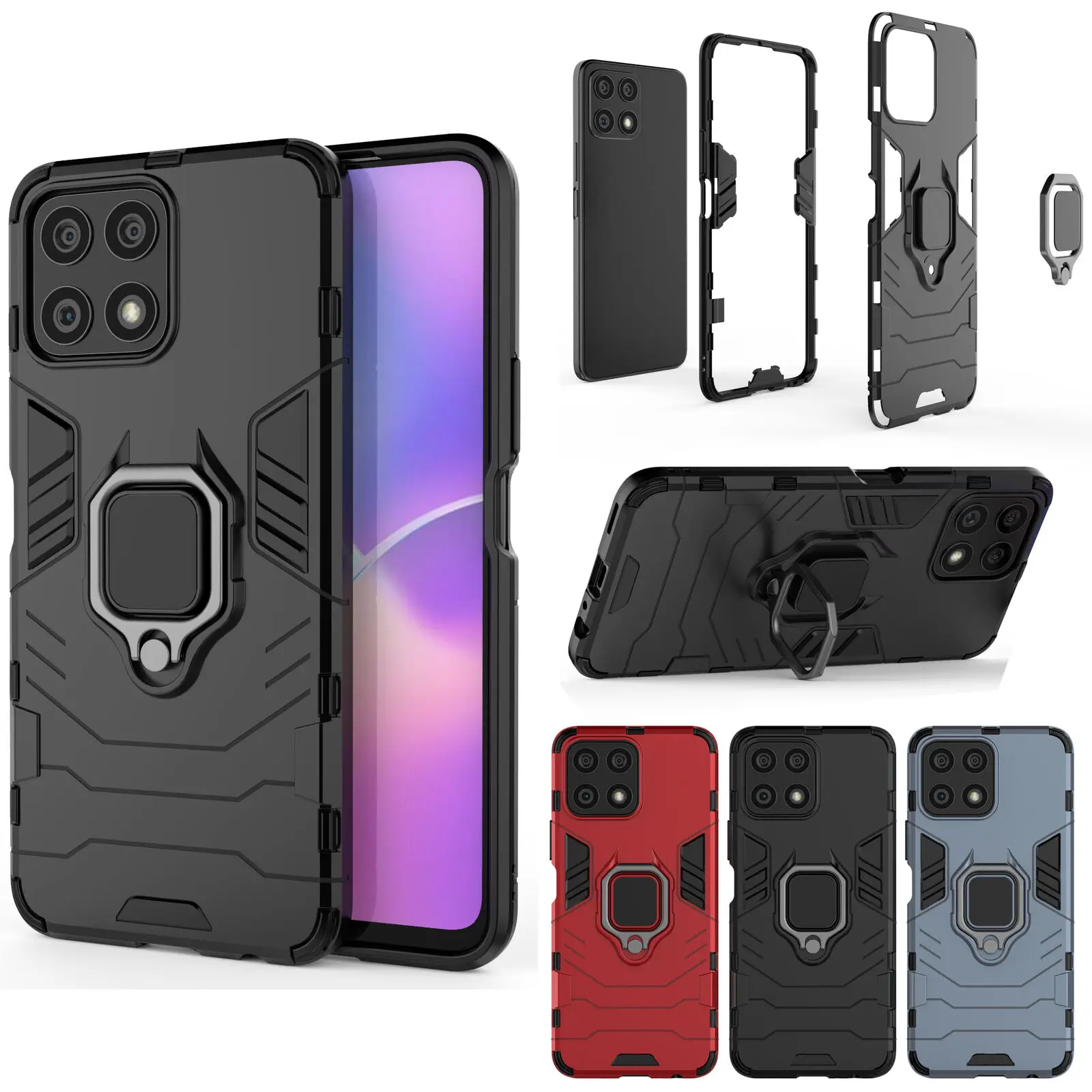 

Armor Protective Magnetic Ring Case Hybrid Stand Cover For Honor X7 X8 5G Shockproof Ring Holder Rugged ArmorHybrid