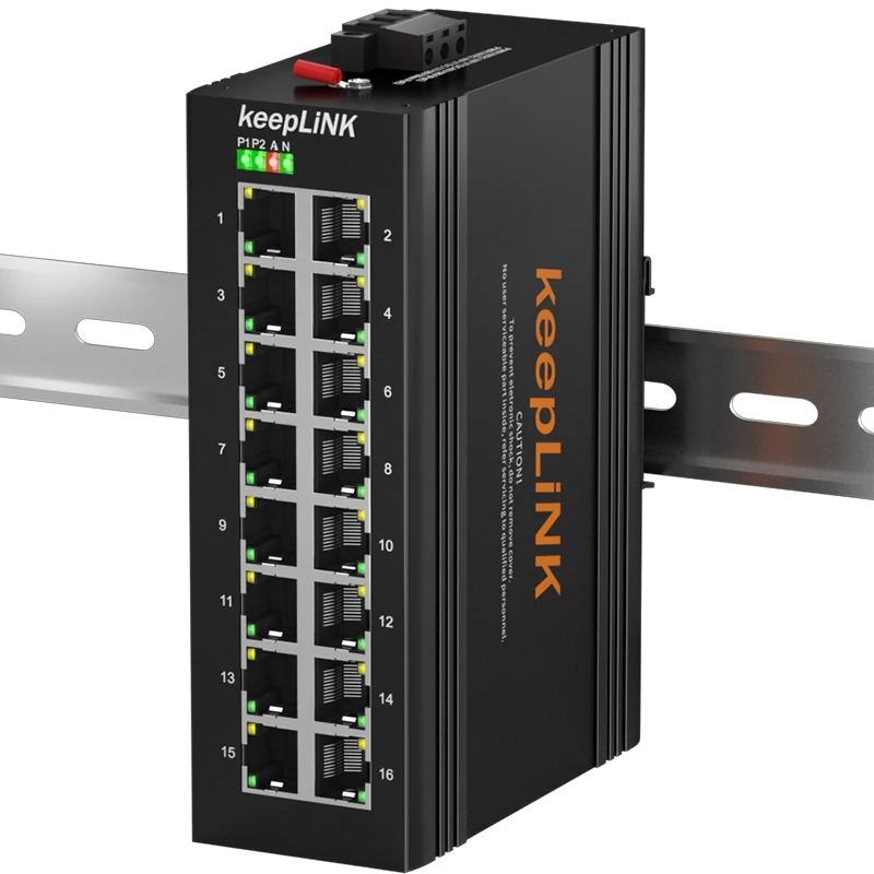 Промышленный 16-портовый гигабитный 100/1000 Мбит/с неуправляемый сетевой коммутатор
