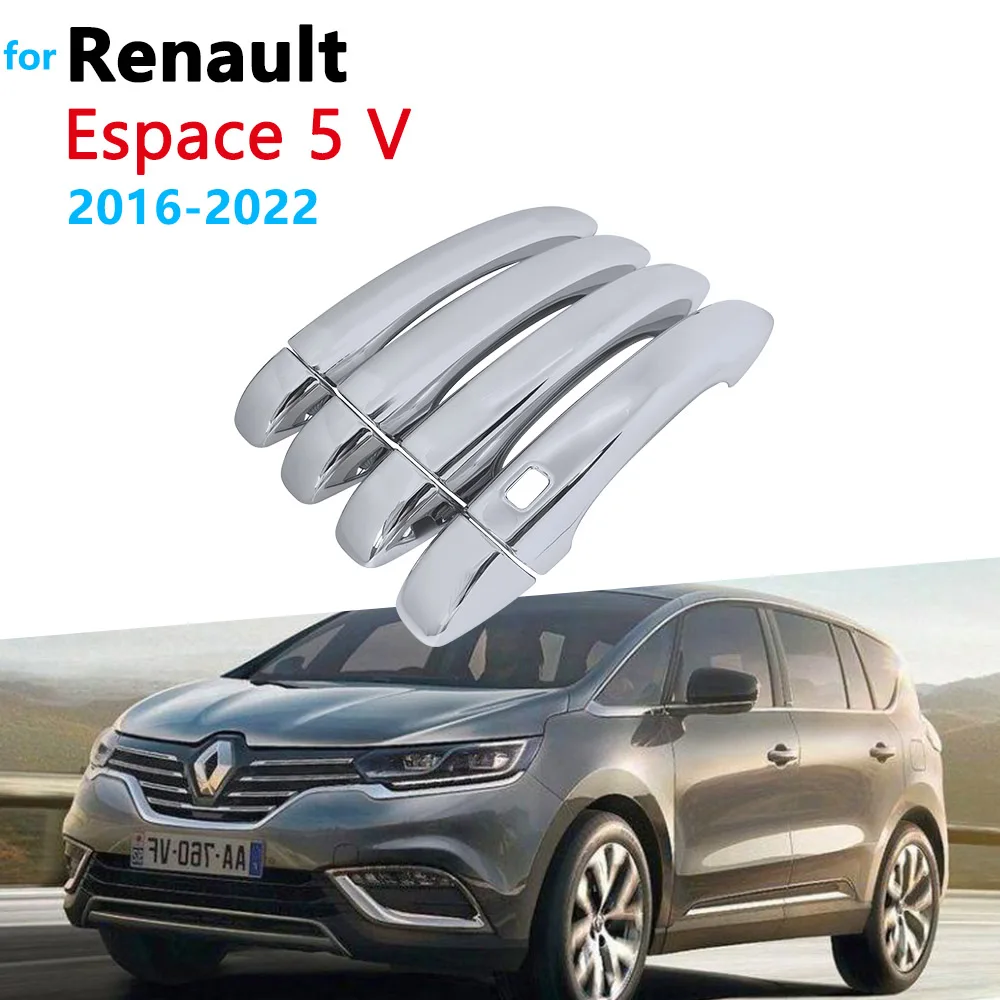 

for Renault Espace 5 V MK5 2020 2017 2018 2016~2022 Chrome Door Handle Cover Car Accessories Sticker Rustproof Catch Decoration