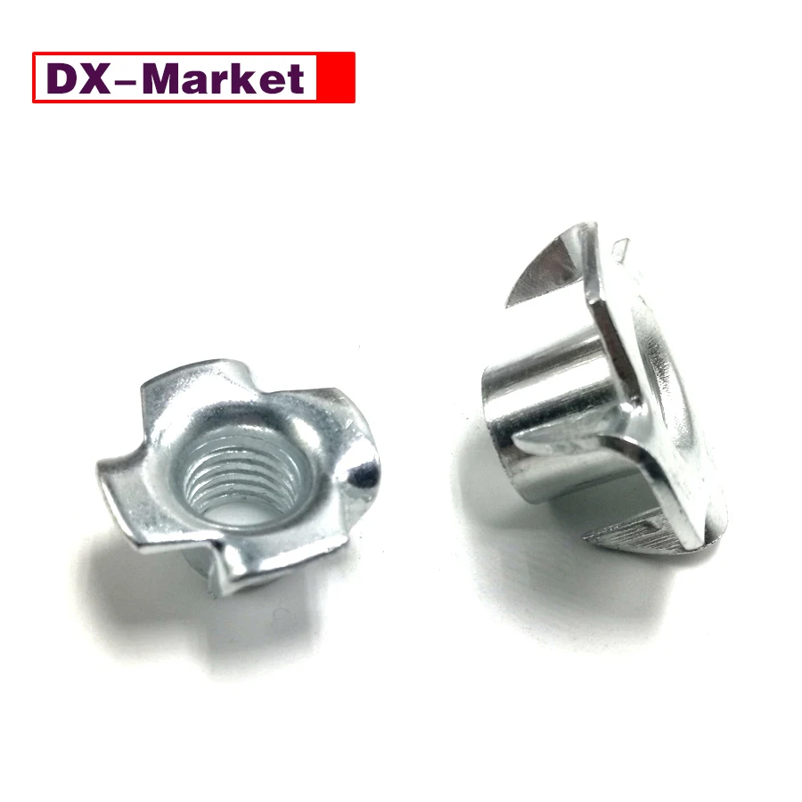

m6 Four Prongs Wood Tee Nut ,Stamping Furniture Insert Nuts Manufactor ,B024
