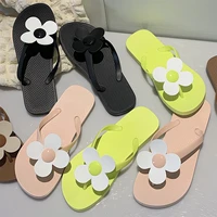 womens wholesale summer soft bottom beach vacation girls flowers pvc flat flip flops slippers