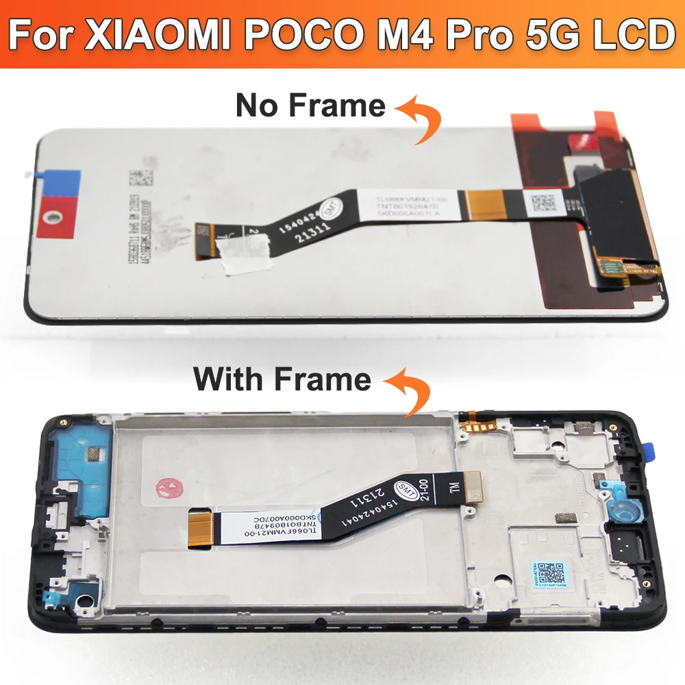 ЖК-дисплей с сенсорным экраном и дигитайзером в сборе для Xiaomi POCO M4 Pro экран рамкой