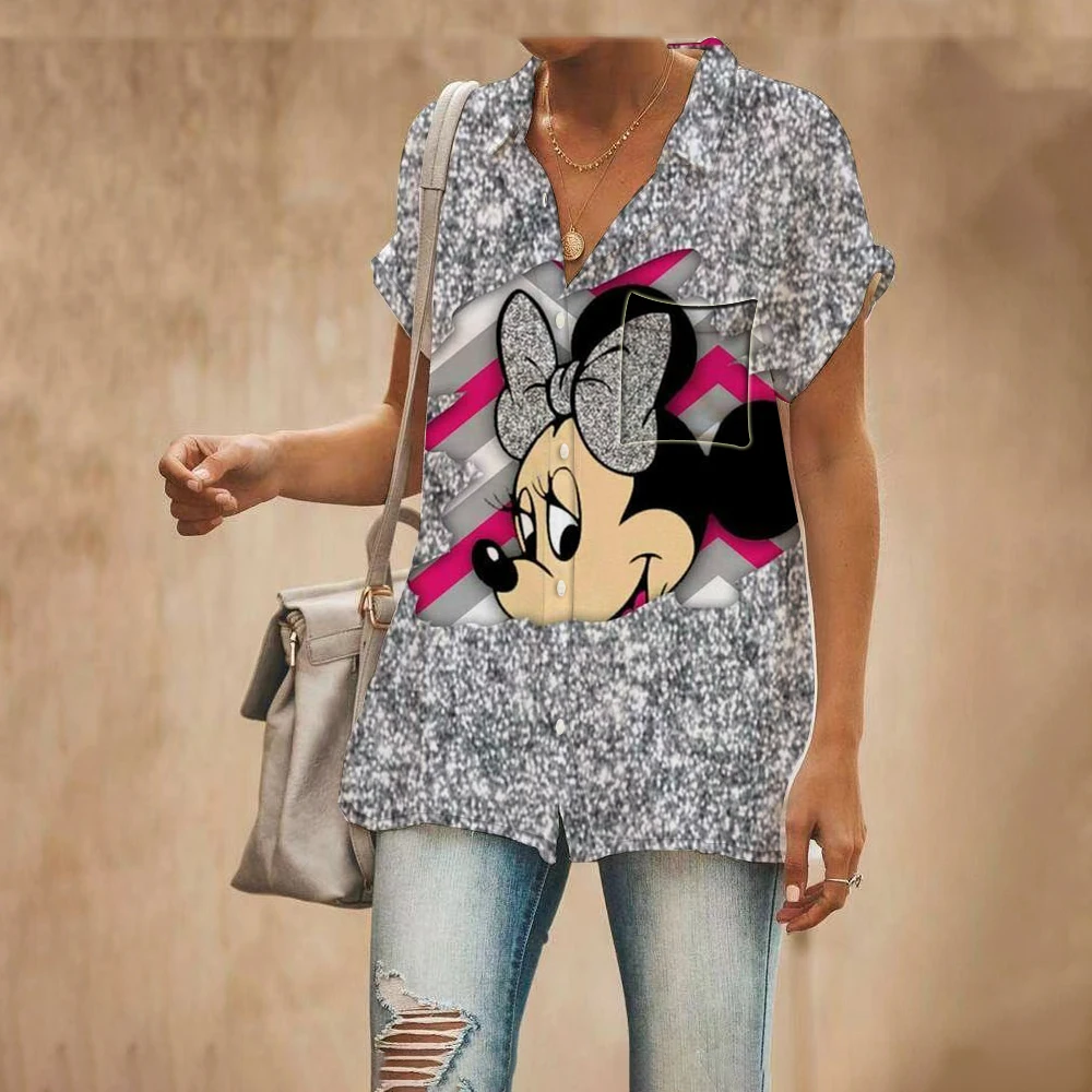 

Летние женские рубашки с коротким рукавом, модные темпераментные повседневные топы, женские рубашки на пуговицах с лацканами, рубашки с мул...