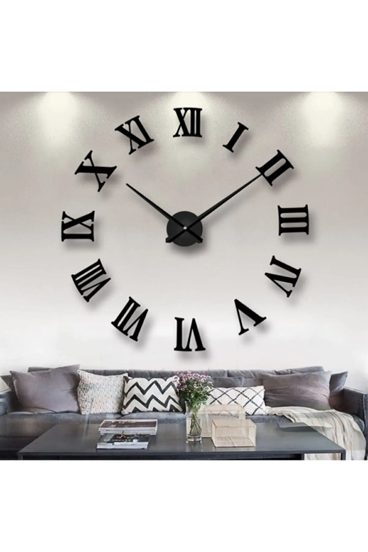 

Mirror Large Wall Clock Quartz 3D Stickers For Home Decoration Living Room Office Roman Numeral Watch Acrylic Silent DIY Mute