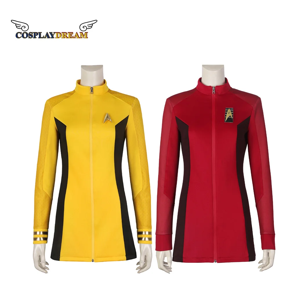 

Strange New Worlds Cosplay Una Nyota Uhura Costume Crew Member Number One Uniform Women Uniform with Badge Halloween Carnival