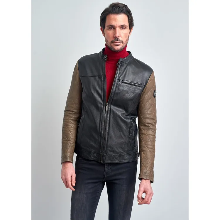 Pierre Cardin Мужская черная кожаная