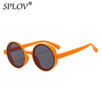 fashion round punk sunglasses ins popular retro women eyewear trendy hip hop shades rock roll black orange steam glasses uv400