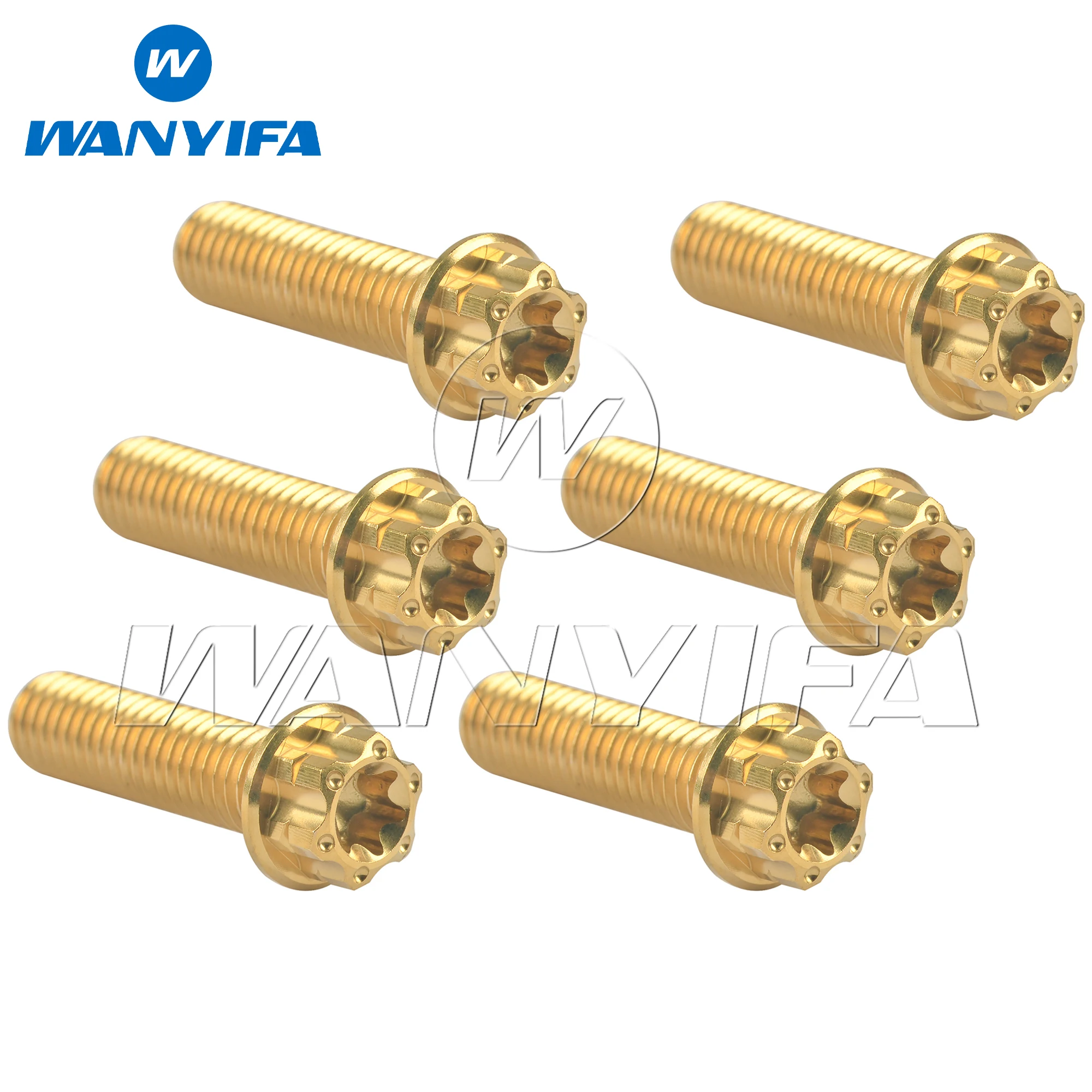 Wanyifa 6 шт. титановый болт M8x20 25 30 35 40 45 50 55 мм фланец Torx T40 головка декоративные винты