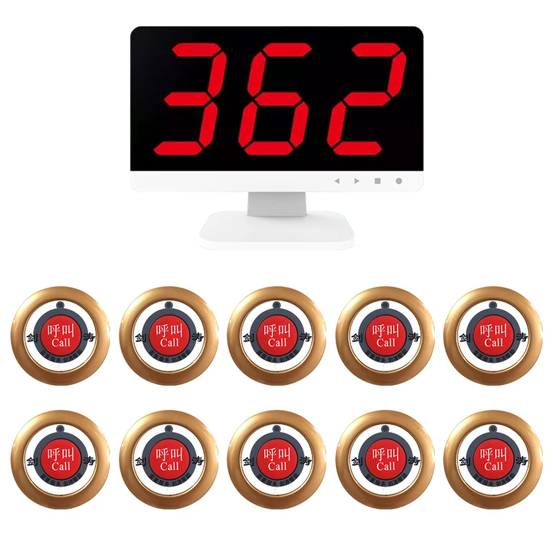 JIANTAO JT-362+F1G Desktop Sound Amplifier Waterproof Wireless Calling System 3 Digit Led Display For Hookah Restaurant Cafe