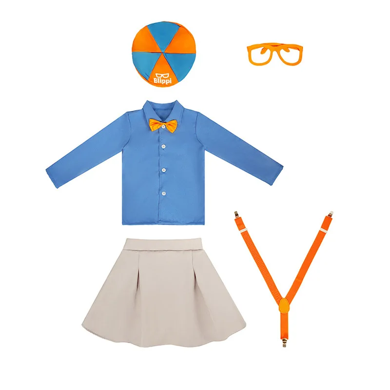 Маскировка Blippiing английский инженер косплей для детей оранжевая обучающая