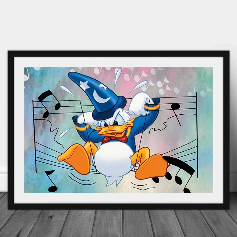 

Disney Дональд Дак музыкальная нота холст Пейзаж стены Искусство Микки Philharmagic концерт 3D постер печать для детей спальня домашний декор