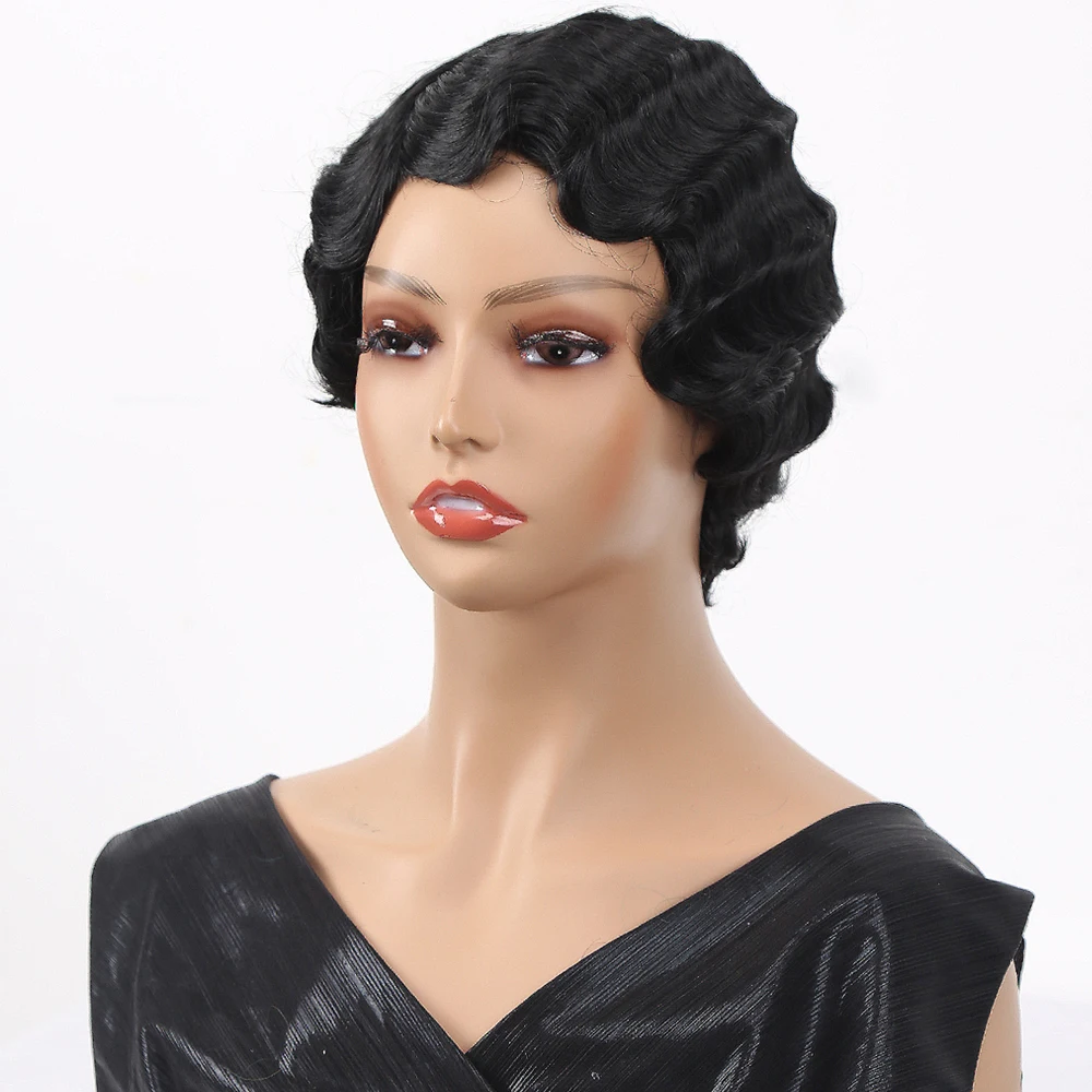 

Amir Короткие вьющиеся парики косплей для афроамериканских женщин коричневый черный палец волнистый парик Синтетический блонд волос парик