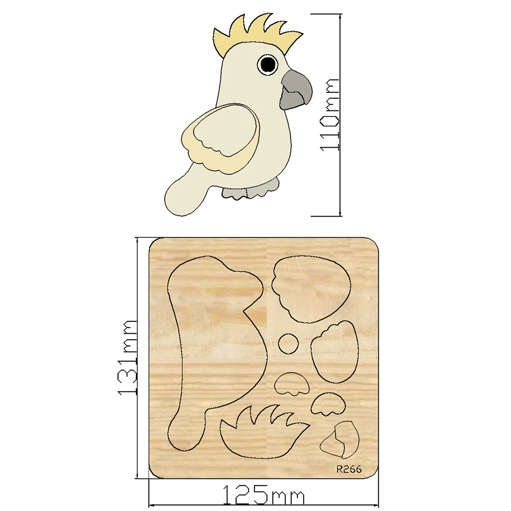 

Parrots Wooden Cutting Dies Scrapbooking DECOR HOME DIY Suitable for Market Universal Cutting Machine / R266