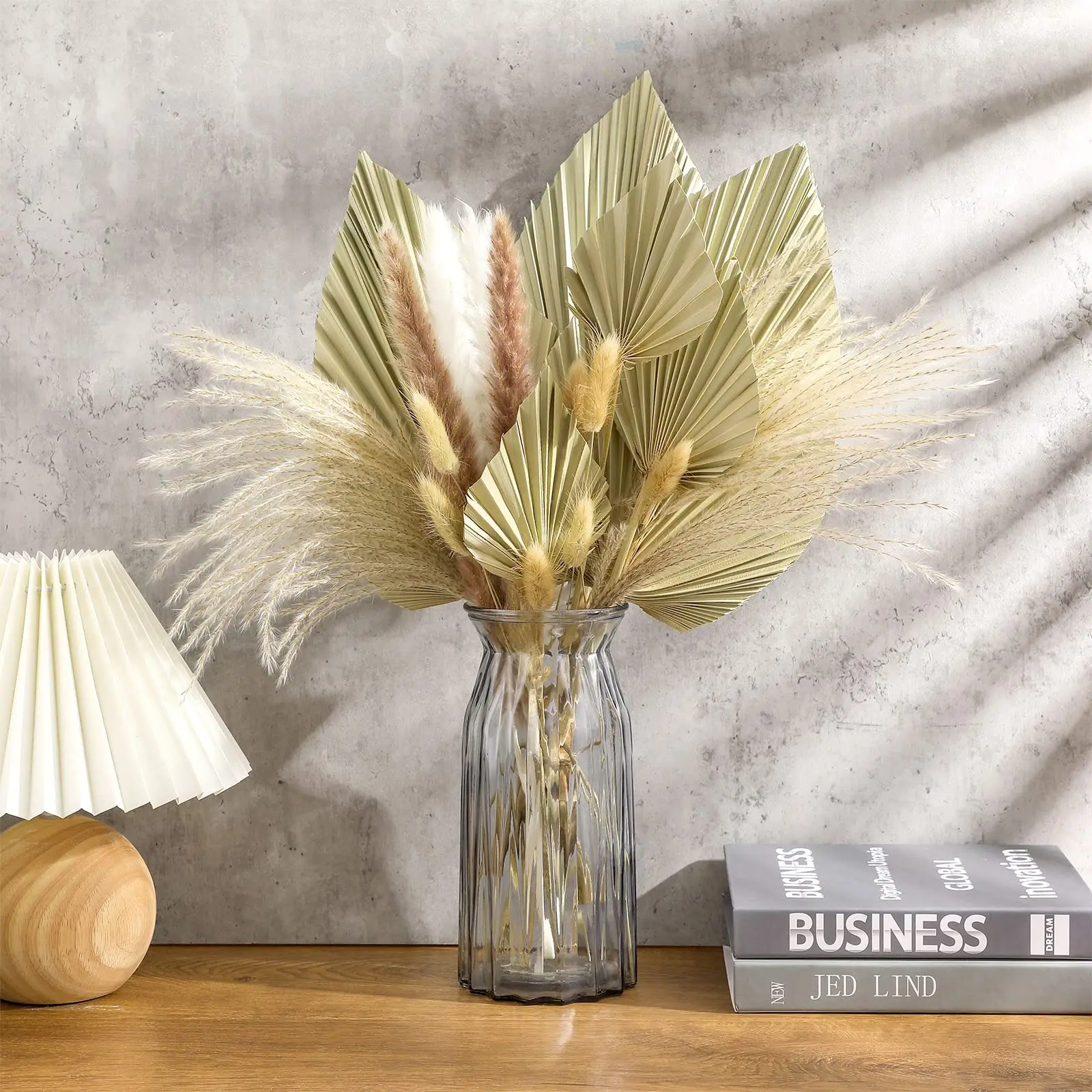 Dried Palm Leaves Dried Pampas Grasses Branches Pampas Grass Decors Leaves Party Decorations for Wedding Home Boho Style Decors