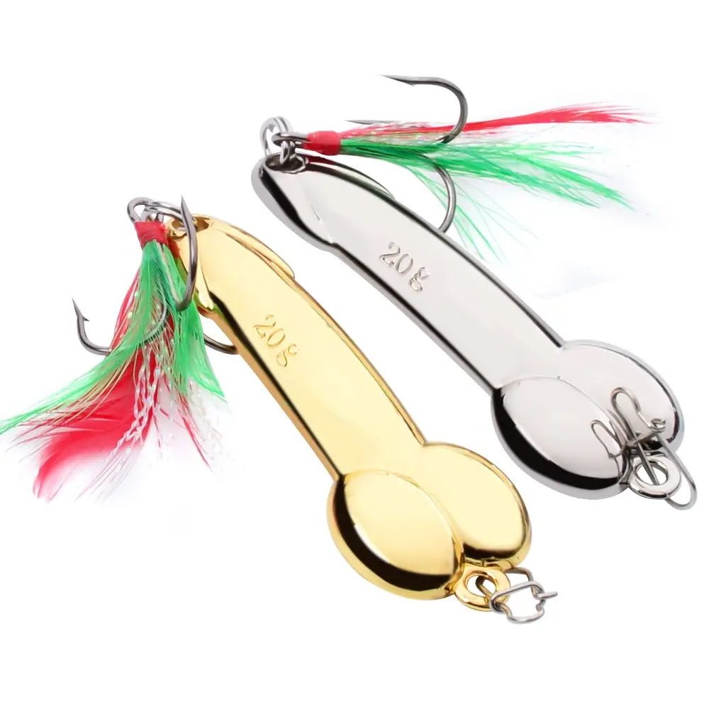 

Artificial Bait Metal Spoon Penis Shape Fishing Lures 5g 10g 15g 20g Golden Sequin Lure Hard Baits Tackle Pesca Vibrating VIB