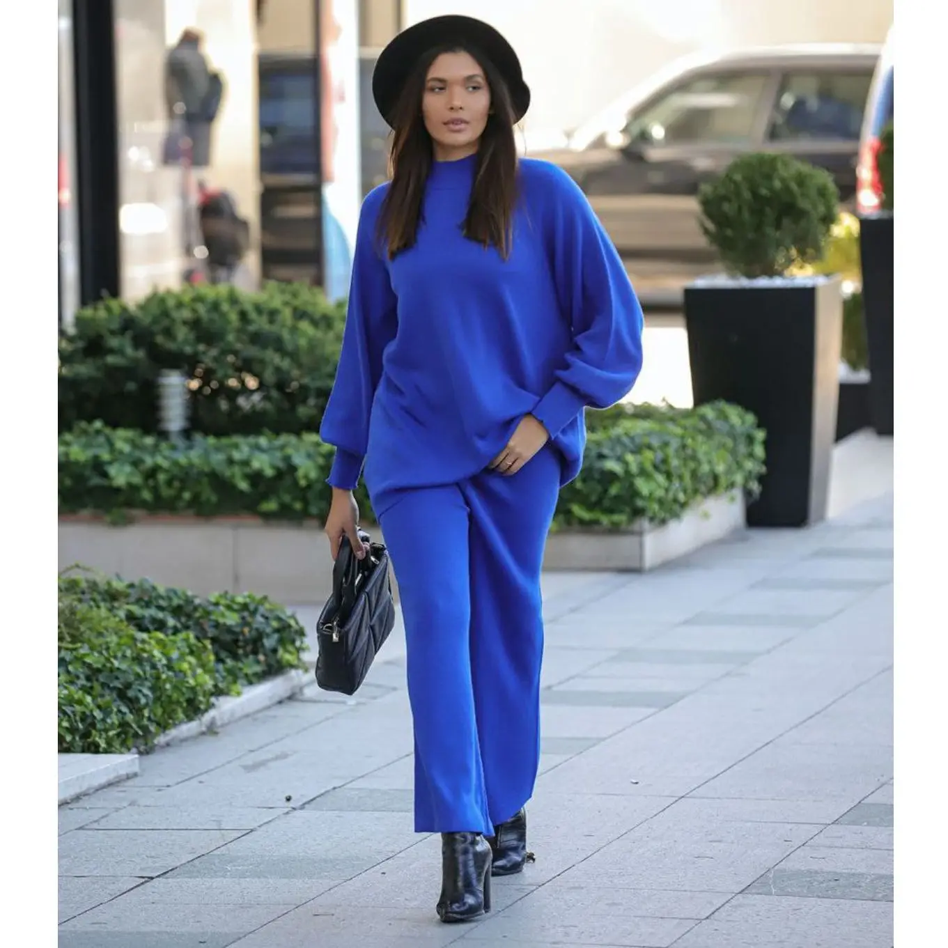 

2 Piece Women's Pant Set Suit Long Turtleneck Sweater And Pants Two Piece Sets Womens Outifits Flexible Size Big Size Tracksuit