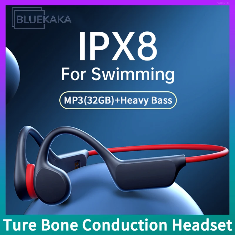 

Беспроводные наушники с костной проводимостью, Bluetooth, IPX8 водонепроницаемый mp3-плеер, Hi-Fi наушники с ушным крючком и микрофоном, гарнитура для...