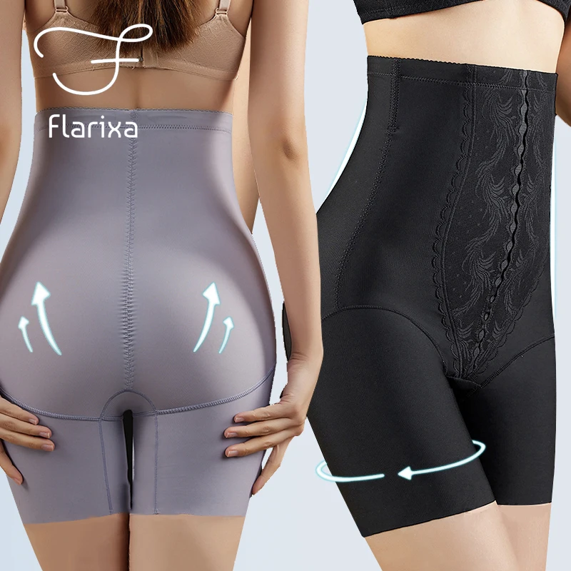 

Flarixa Women High Waist Body Shaper Pant Waist Trainer Butt Lifter Slimming Underwear Seamless Flat Belly Panties Tummy Boxers