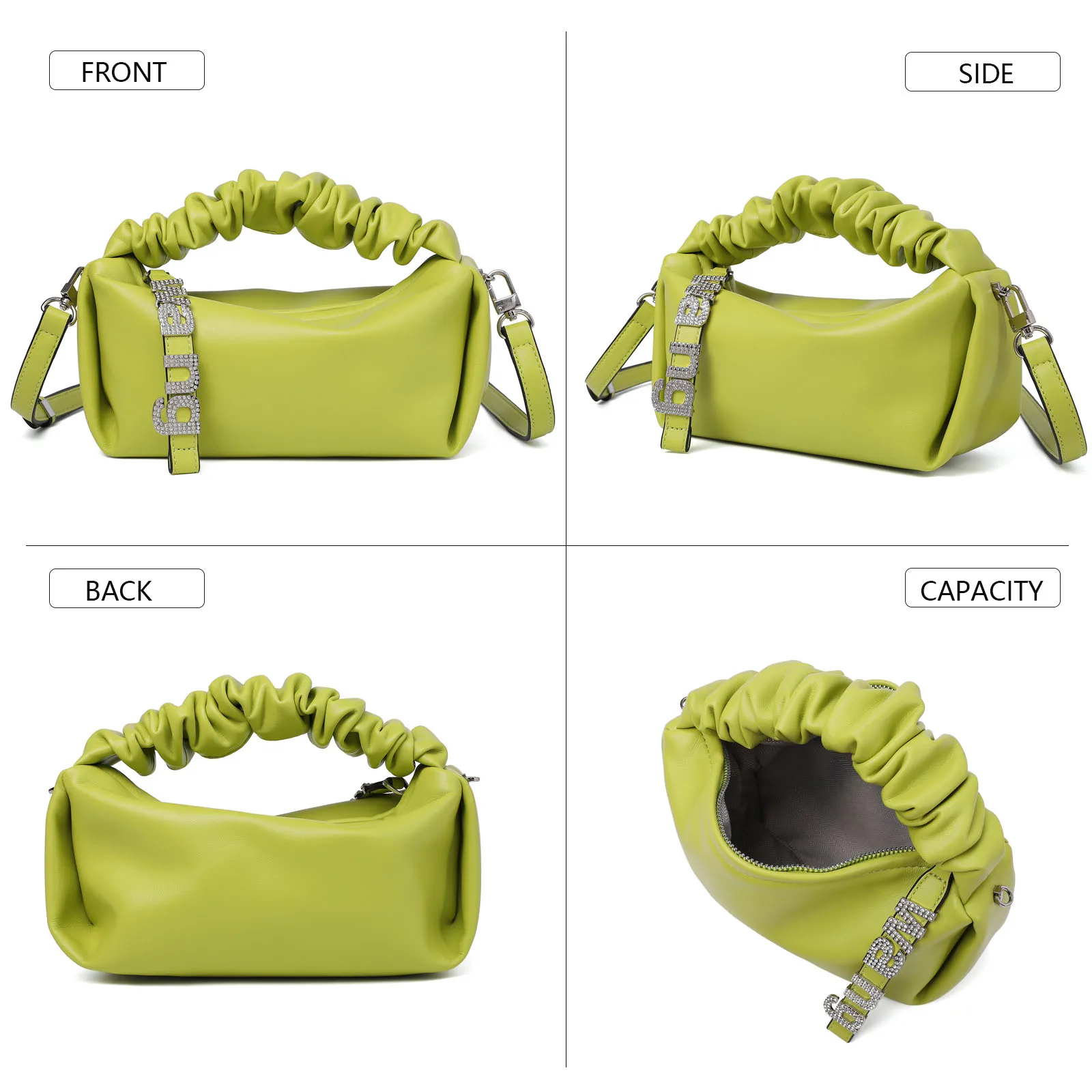 New Arrive Small Shoulder Handbag for Women Soft Crossbody Bag  Designer Pleated Pouch  Lightweight Clutch Purse