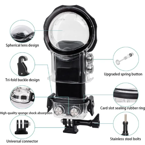 Водонепроницаемый Чехол Insta360 X3 360 °   Невидимый Чехол Для Камеры Для Дайвинга С Водонепроницаемостью На Глубине 40 М