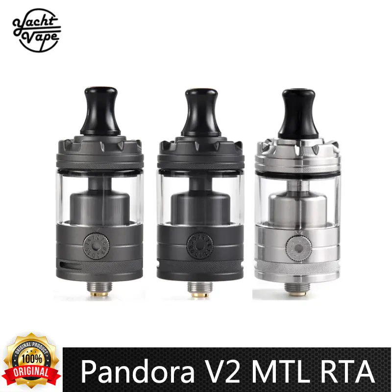 

Original YachtVape Pandora MTL RTA V2 Vape Atomizer 2ml Tank 510 Thread MTL 0.6ohm Single Coil Top Fill Electronic Cigarettte