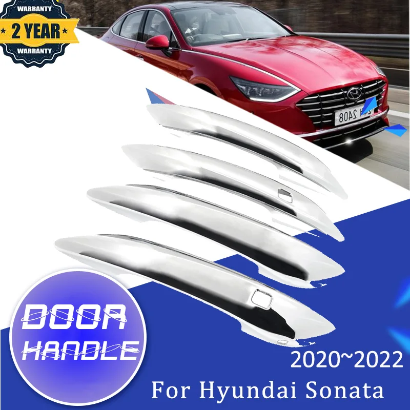 

Chrome Car Door Handle Cover For Hyundai Sonata DN8 2020~2022 Auto Side Decoration Cover Anti-scratch Stickers Car Accessories