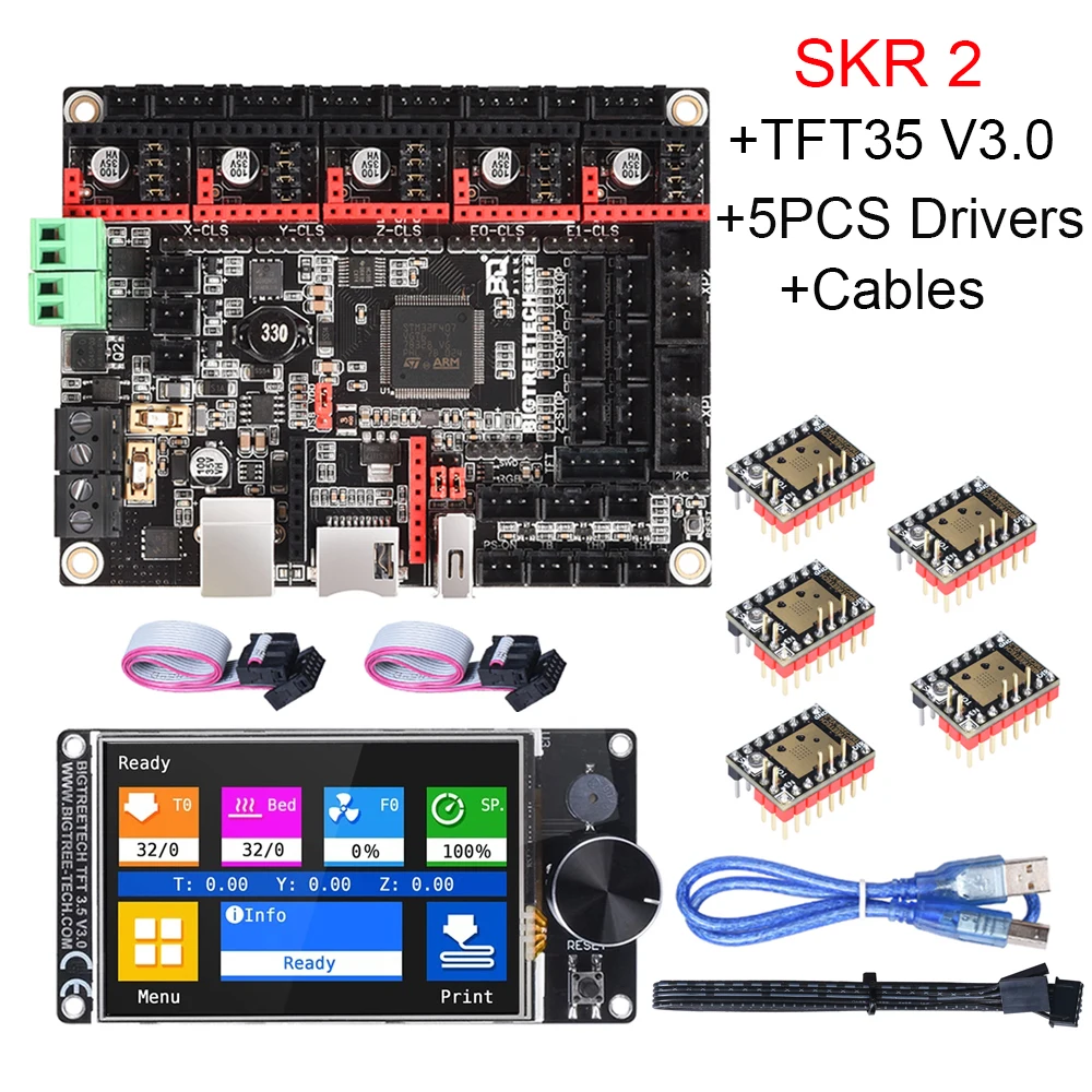 

BIGTREETECH SKR 2 Панель управления VS SKR 1,4 SKR V1.4 Turbo TFT35 V3.0 BLtouch TMC2209 TMC2208 3D части для Ender 3 V2 PRO Обновление