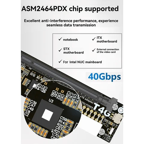 Внешний адаптер EGPU USB4.0 к Pcie X16 EGPU для ноутбука NUC ITX STX