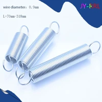 open hook tension spring pullback spring coil extension spring draught spring wire diameter 0 9mm od 8mm 9mm length 70 to 318mm