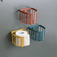 punch free toilet paper shelf bathroom kitchen tissue box wall mounted sticky paper storage box toilet paper holder roll paper