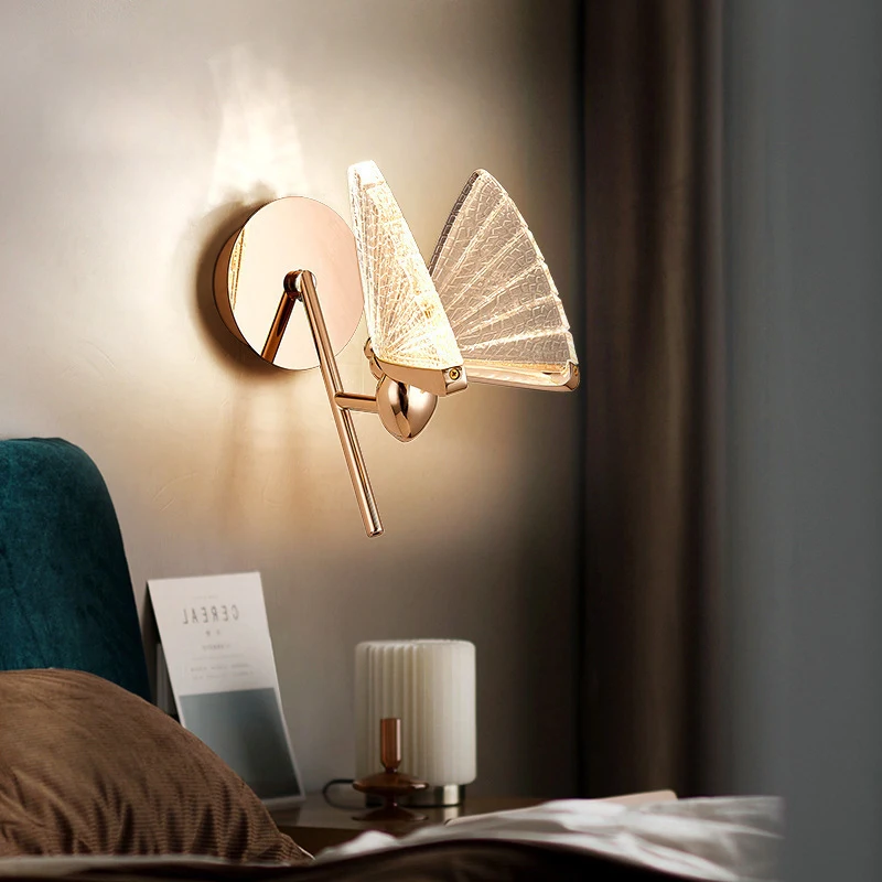 

LED Wall Lamp Modern Creative Nordic Butterfly Pendant Light Bedroom Living Room Bedside Staircase Corridor Aisle