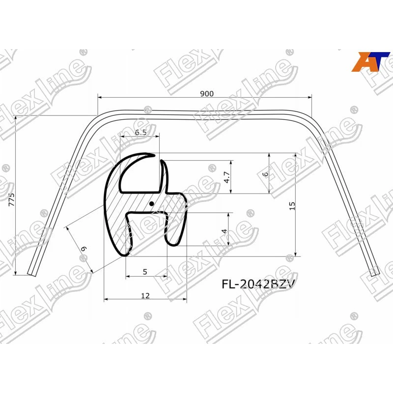 Молдинг лобового стекла (П-образный) Mitsubishi L200 96-06 / Pajero Sport 96-08
