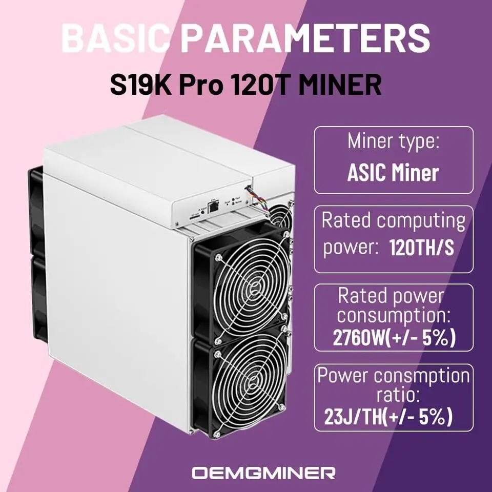Купите 3 и получите 2 бесплатных Antminer S19k pro 120Th 2760 Вт Asic Miner Bitmain криптовалюты Майнер