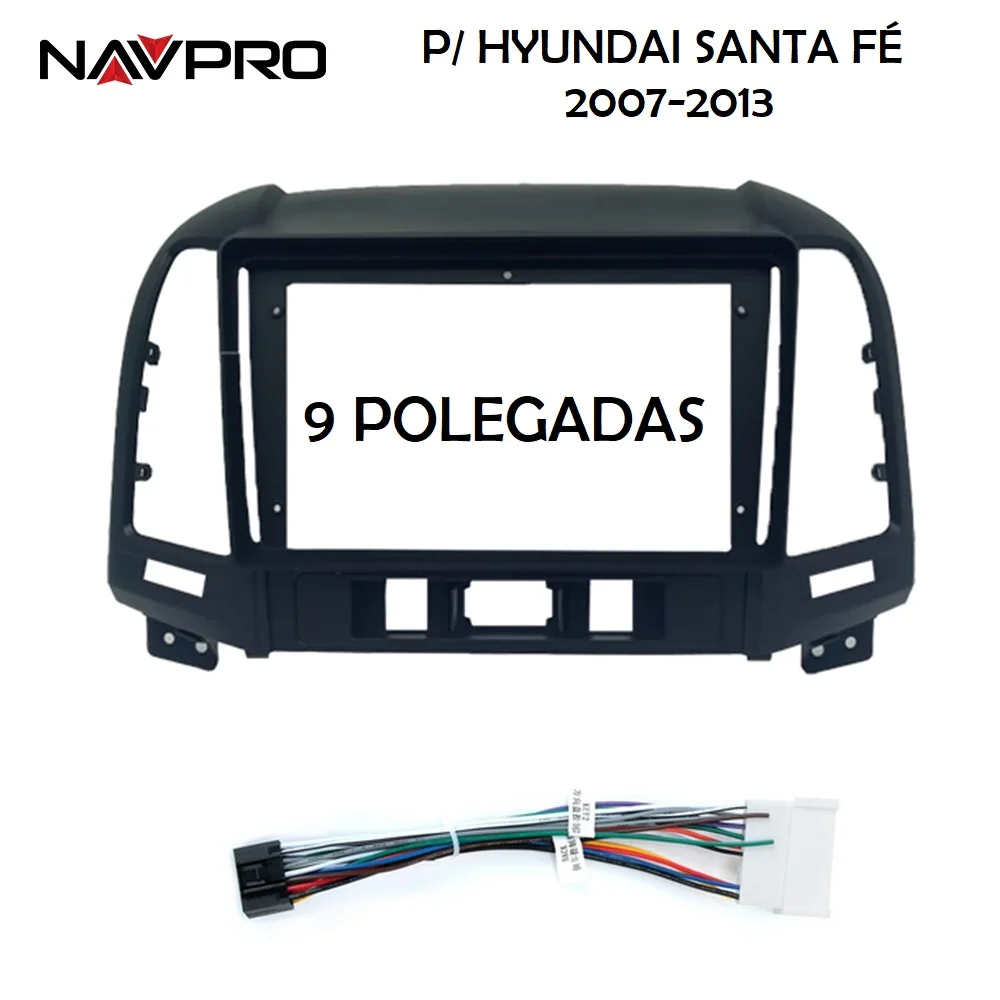 

Рамка и соединительные кабели для Hyundai Santa Fe 2007-2013 9 дюймов для установки мультимедиа NAVPRO CASKA