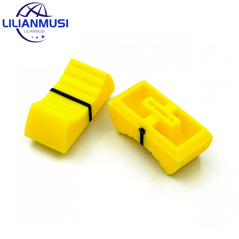 

10pcs mixer fader knob cap red yellow white black gray blue 8mm volume amplifier straight slide potentiometer push button cover