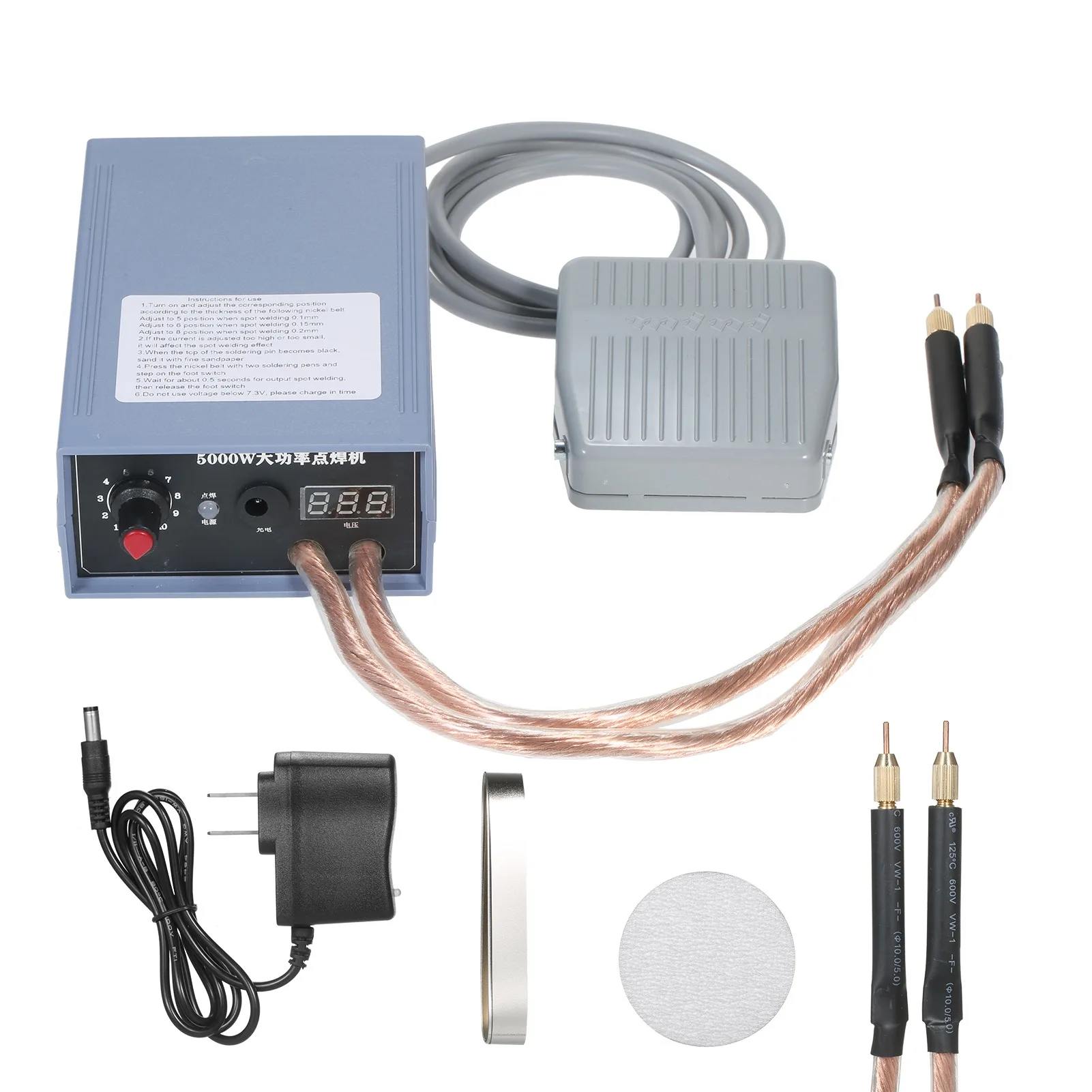 

KKmoon Spot Welder 5000W High Power Handheld Spot Welding Machine Portable 0-800A Current Adjustable Welders for 18650 Battery
