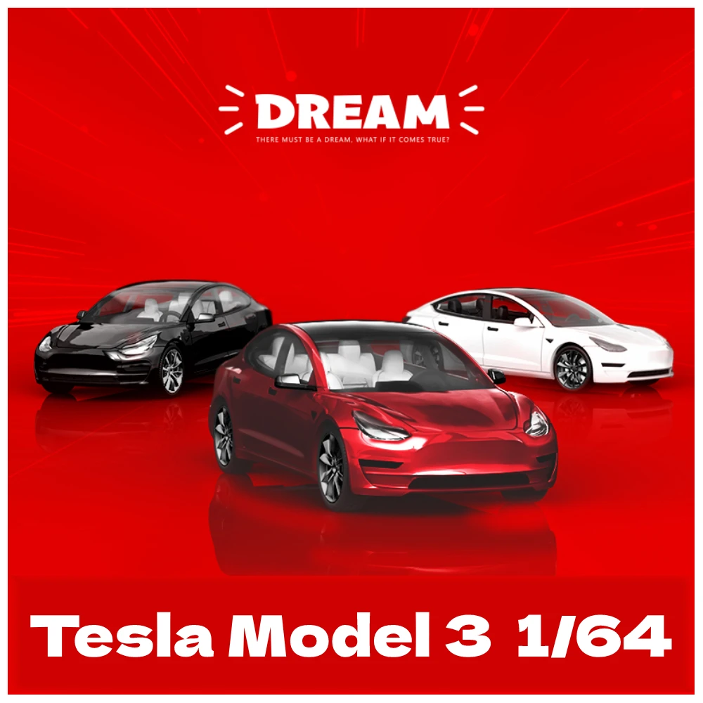 Лидер продаж! Литая машина Tesla Model 3 Новое поступление игрушечные автомобили 1/64 из