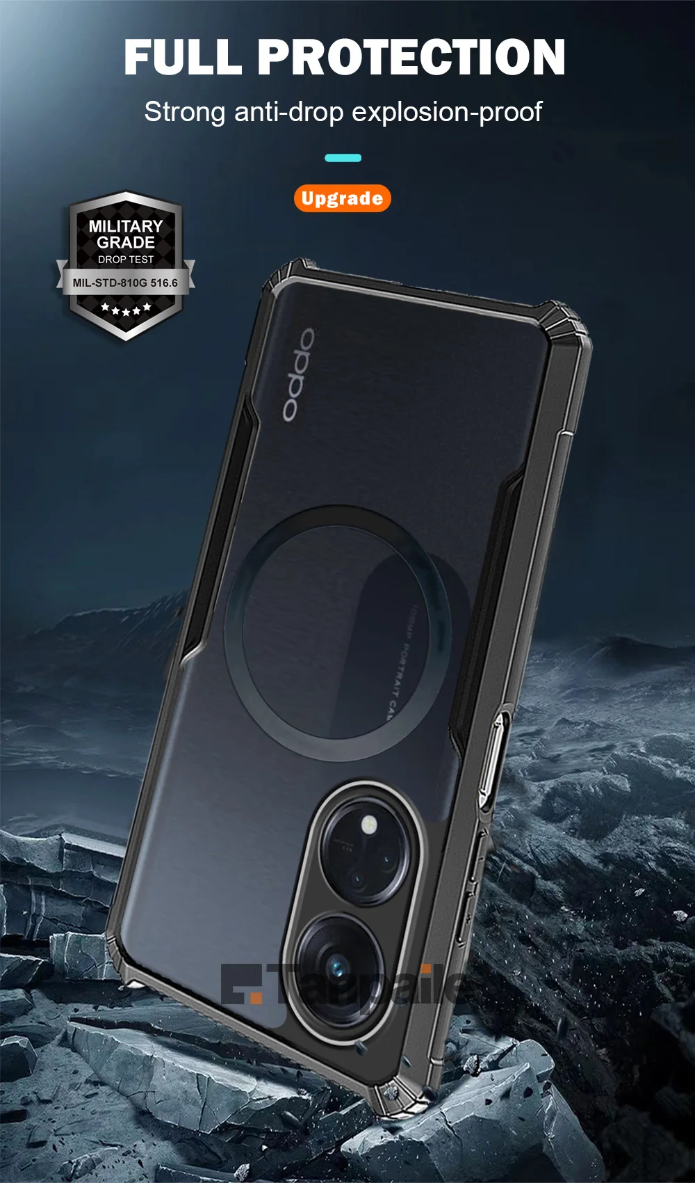 Ультратонкий Магнитный чехол-бампер для телефона OPPO Reno 8T 4G