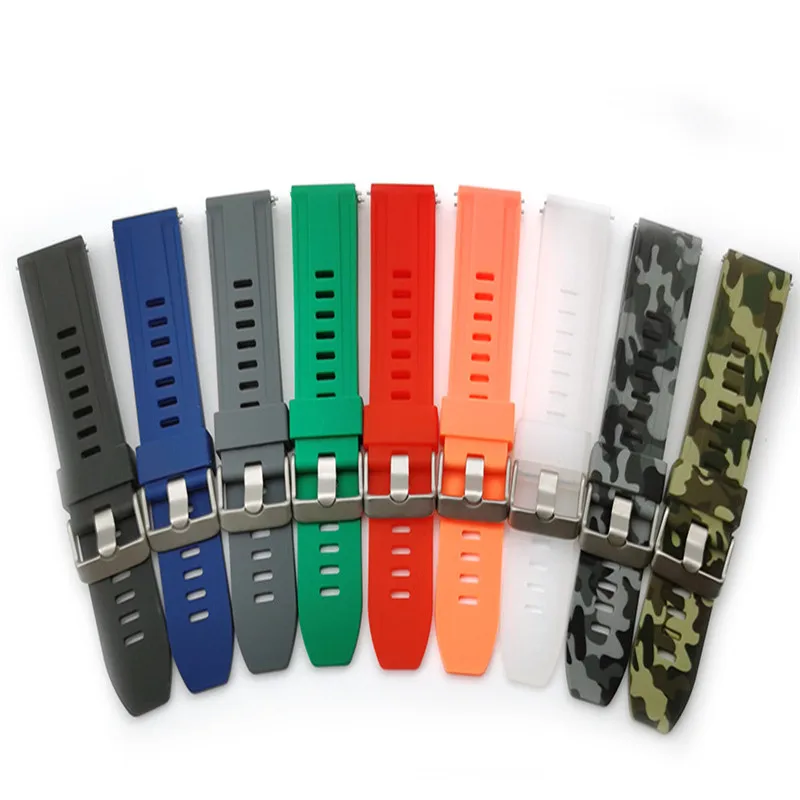 

Универсальный браслет высококачественный силиконовый ремешок с изогнутым соединением 18 мм 20 мм 22 мм 24 мм спортивный водонепроницаемый рем...