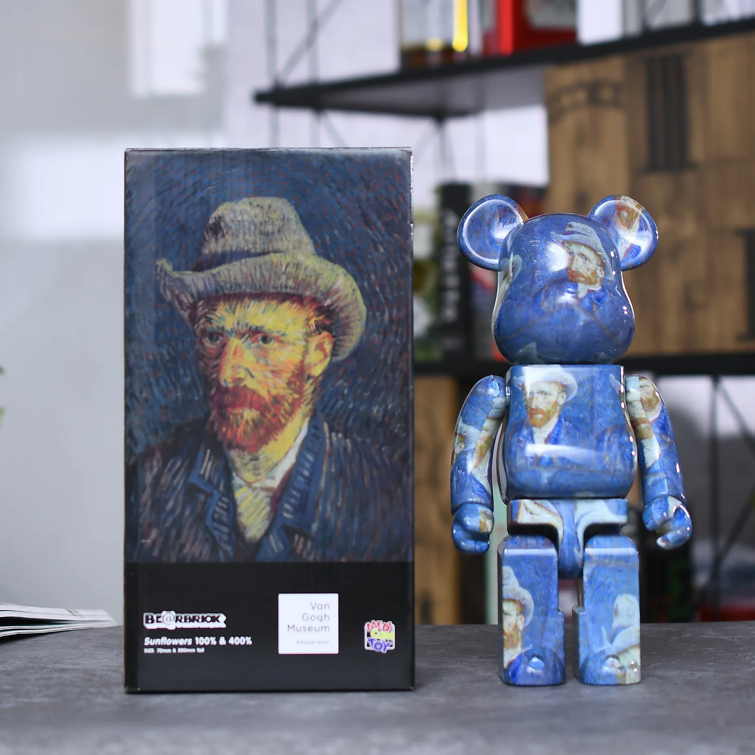 

Bearbrick400 % Van Gogh Подсолнух Jinx цветок вишни Marshmallow ковбой BE @ RBRICK 28 см трендовая игрушечная фигурка пластиковый игрушечный медведь