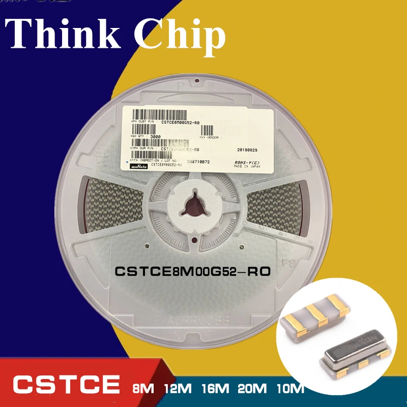 

(50 Pcs) CSTCE8M CSTCE10M CSTCE12M CSTCE16M CSTCE20M CSTCE24M Ceramic Resonator 16MHz 15pF 3-Pin SMD Embossed