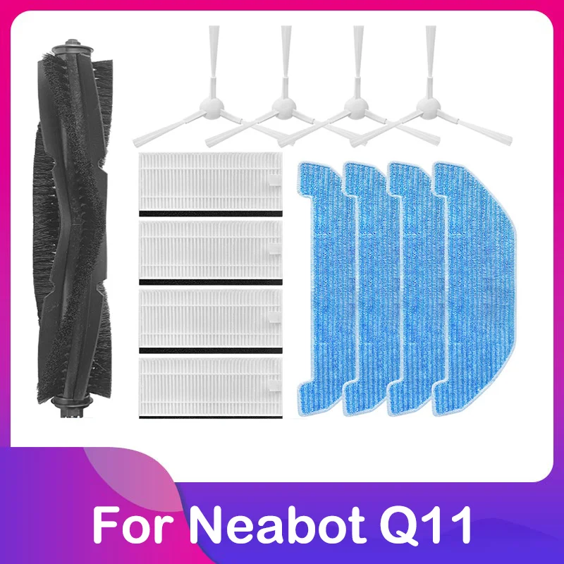 

For Neabot Q11 Robot Vacuum Main Rolling Side Brush Dust Bag Mop Cloth Rag Hepa Filter Accessories Replacement Parts For Cleaner