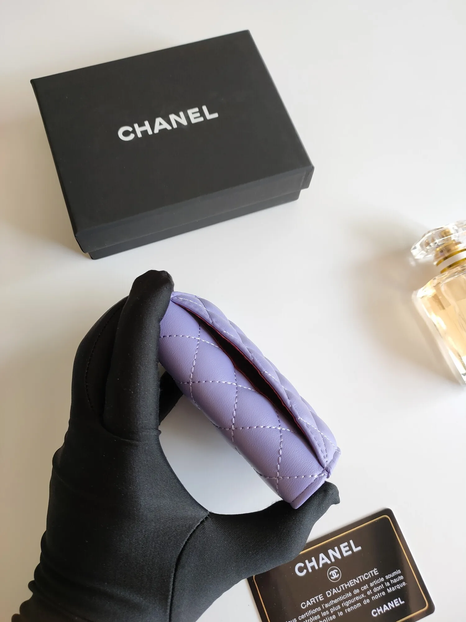 В Стиле Держатель Для Карт Chanel Classic Flap Из Овчины И Яловичной Кожи Копия 1:1