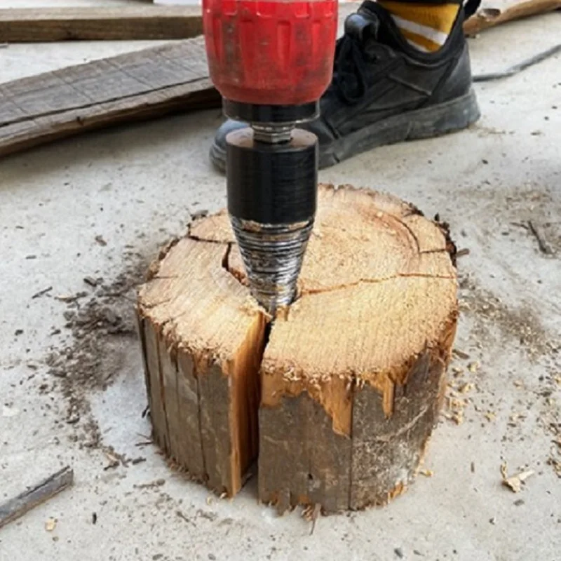 32/38/42/45/50mm Firewood Chop Drill Bit Extra Longlife Wood Log Splitter Conical Breaking Chopper Electric Hammer Impact Drill