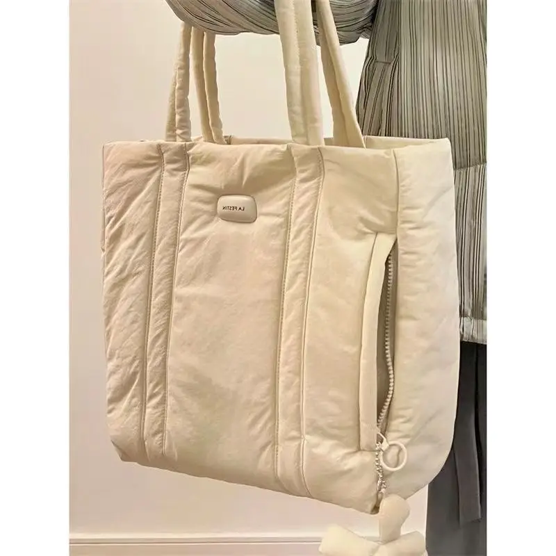 

Plel cotton large capacity nylon commute women's bags 2023 Student class shoulder littering bag