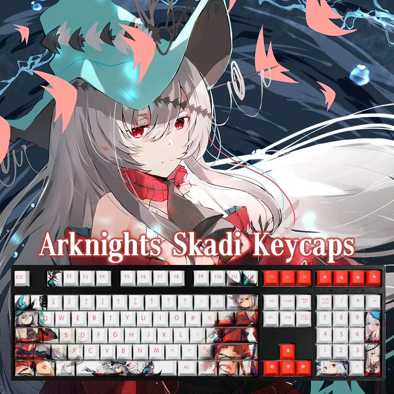 

108 Keys Arknights Skadi Keycaps Cherry Profile Anime Keycap PBT Dye Sublimation Mechanical Keyboard Keycap For MX Switch 61/104